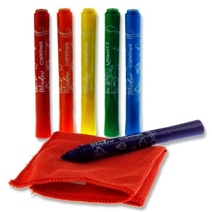 6 Window Felt Tip Pens & Cloth